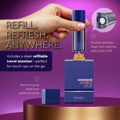 Al Haramain Amber Oud liquid glows with depth and warmth.