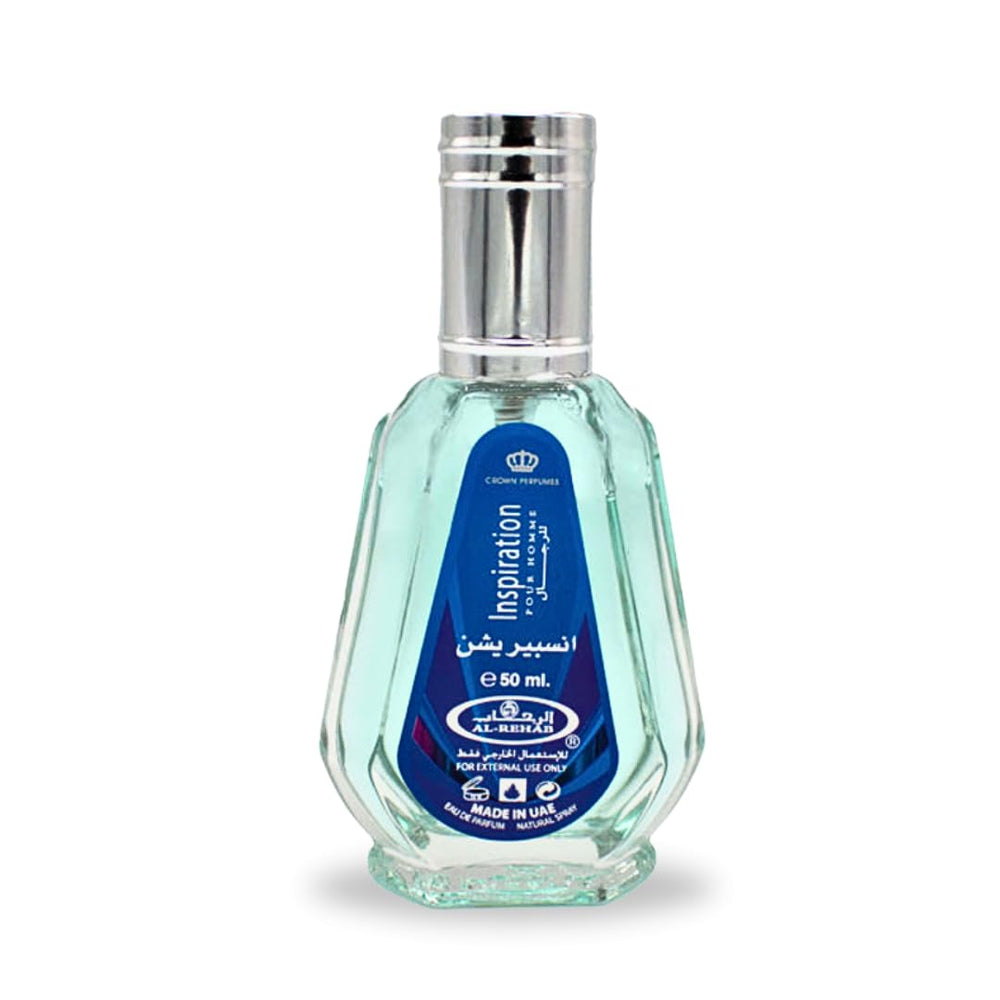 Al-Rehab Inspiration EDP packaging side view, premium Arabian fragrance.