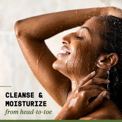 Alaffia All-in-One cleanser foamy lather supports comfortable shaving and soft skin.