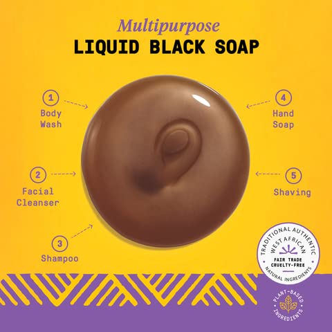 Alaffia African Black Soap hair shampoo bottle showcasing clarifying cleanse.
