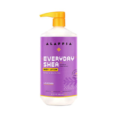 Bathroom setup with Alaffia lotion ready for daily care.