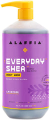 Alaffia body wash in bathroom setting for daily cleanse.