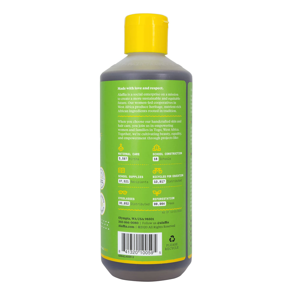 Alaffia shampoo lather demonstrates rich foam ideal for curly hair.