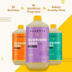 Alaffia Everyday Shea Bubble Bath bubbles close-up highlighting rich foam.
