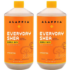 Alaffia Everyday Shea Bubble Bath packaging with a clean label and fair-trade credentials.