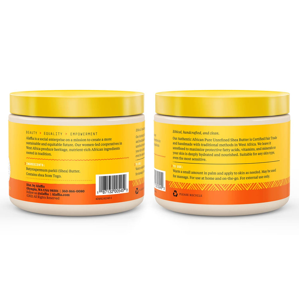 Unscented Alaffia Everyday Shea Butter jar ideal for sensitive skin and daily moisture.