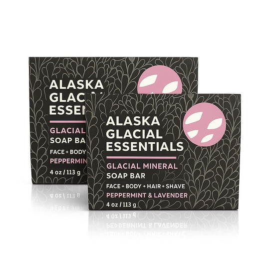 Alaska Glacial 2-pack front view shows compact, travel-friendly packaging.