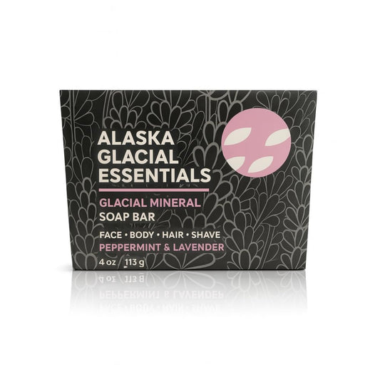Alaska Glacial Soap Bar closeup revealing mineral clay texture for gentle cleansing.