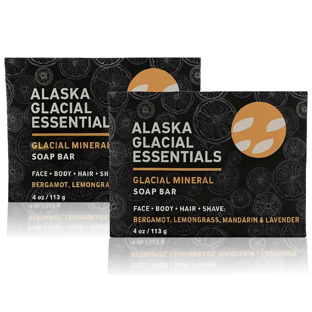 Alaska Glacial mineral clay soap bar lathers on the face for gentle cleansing.