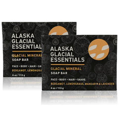 Alaska Glacial mineral clay soap bar lathers on the face for gentle cleansing.