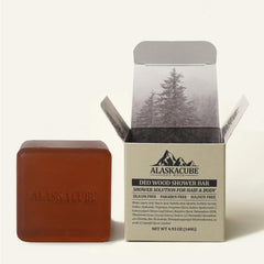 Alaskacube Deo Wood Shower Bar with woody scent for long-lasting freshness.