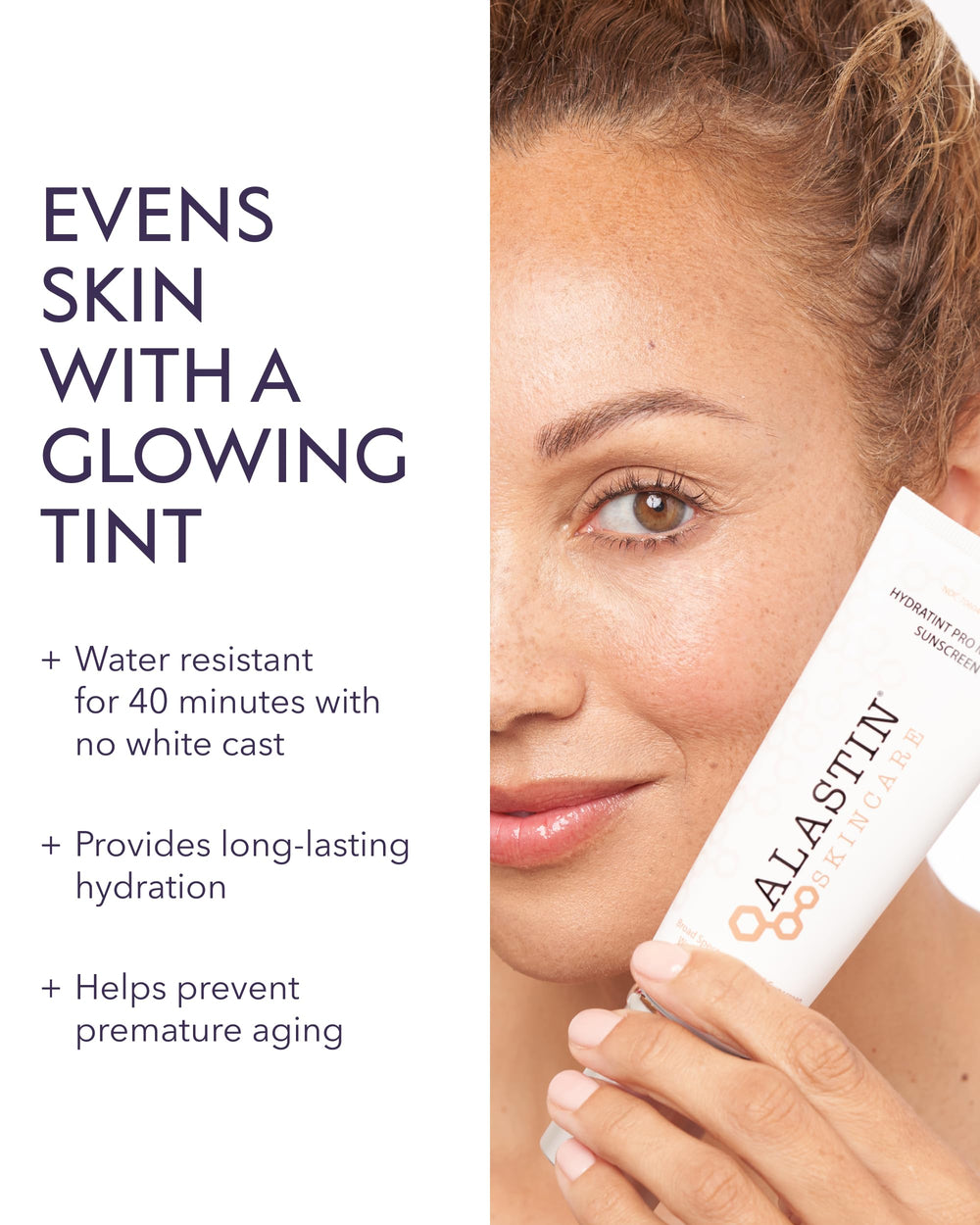 ALASTIN HydraTint Pro application on fingertips shows light, hydrating coverage.