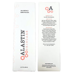 ALASTIN Skincare ReSURFACE Exfoliating Skin Polish packaging on countertop suggests everyday routine.