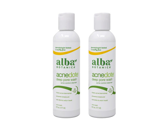 Alba Botanica Acnedote Deep Pore Wash bottle promotes a clear complexion with 2% salicylic acid