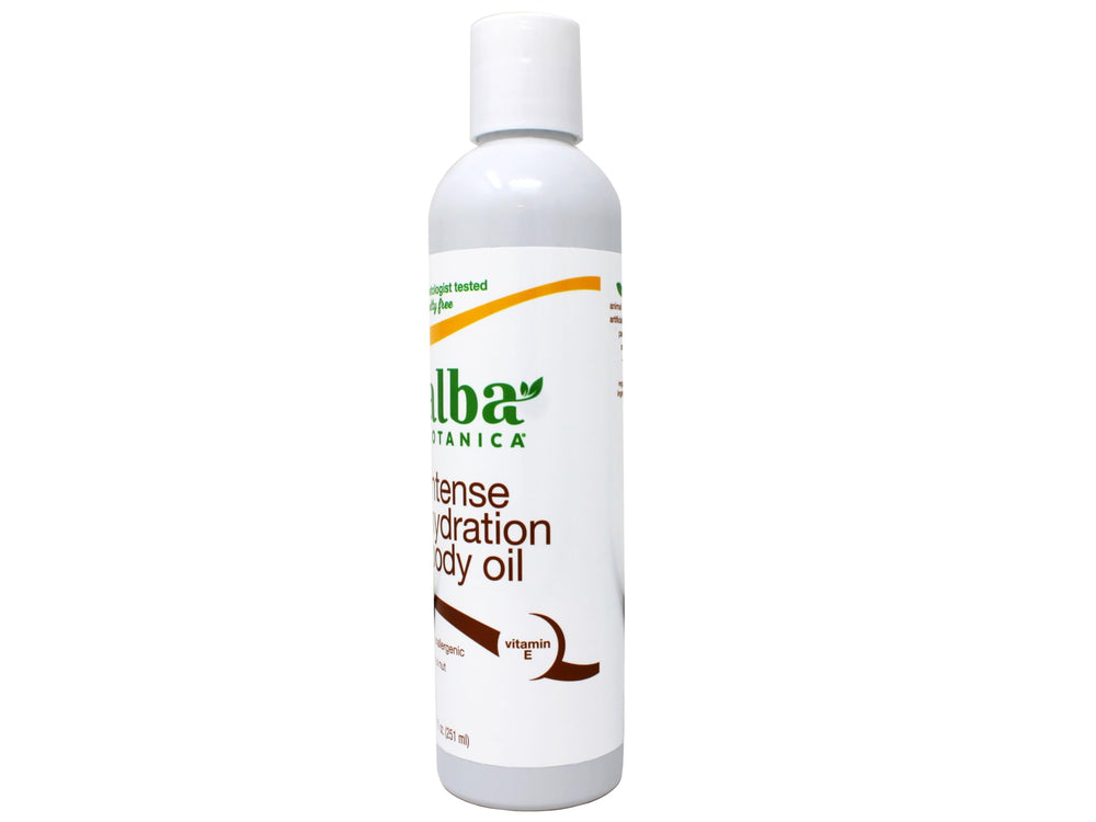 Alba Botanica Hawaiian kukui nut oil ingredient panel highlights plant-based oils.