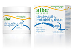 Alba Botanica Ultra Hydrating Cream jar provides gentle daily moisture for dry skin.