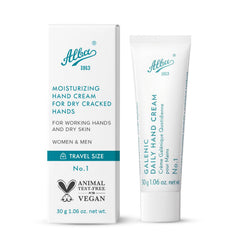 Alba 1913 Vegan Hand Cream compact travel packaging for on-the-go moisture