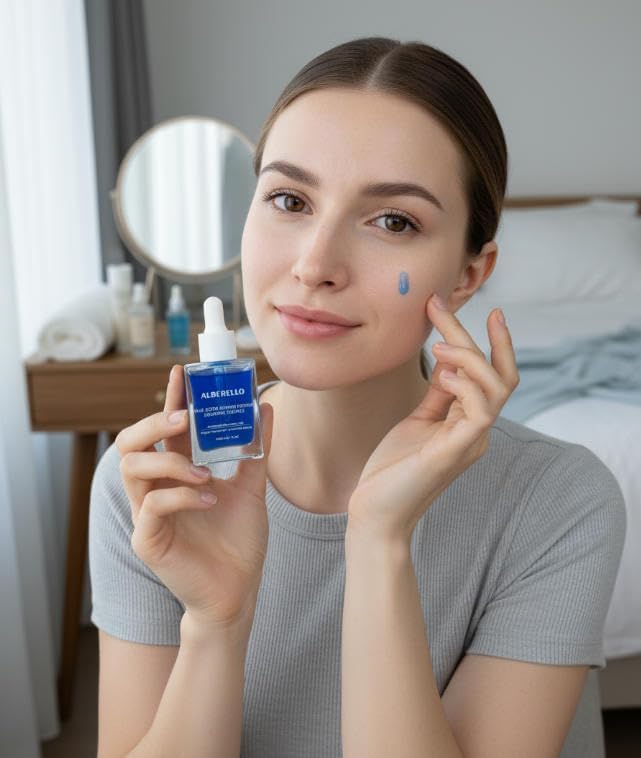 Alberello GHK-Cu serum texture massaged into the skin.