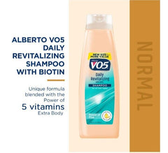 Alberto VO5 Daily Revitalizing Shampoo hair appearance with natural shine.