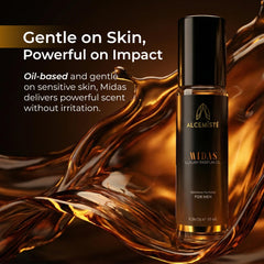 ALCEMÍSTÉ travel-size bottle— TSA-friendly, pocketable fragrance for quick refreshes.