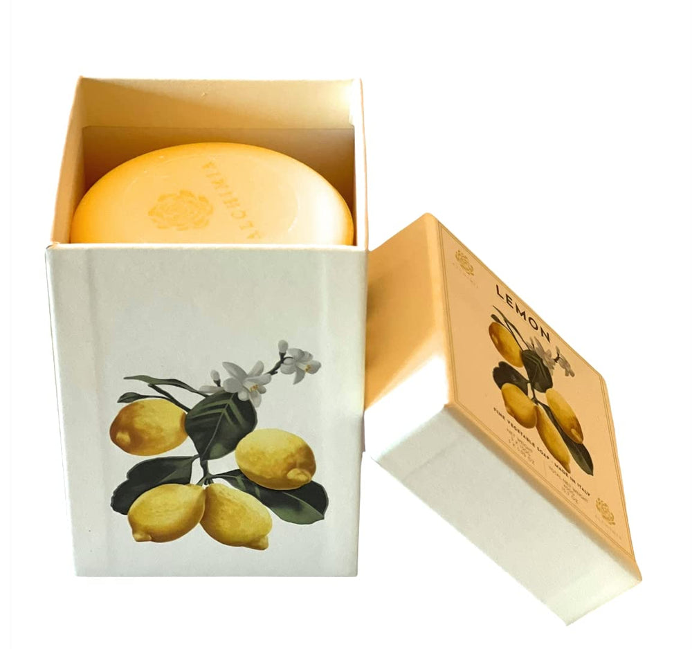 Alchimia Lemon Citron round soap bars, fresh fragrance for daily cleansing.