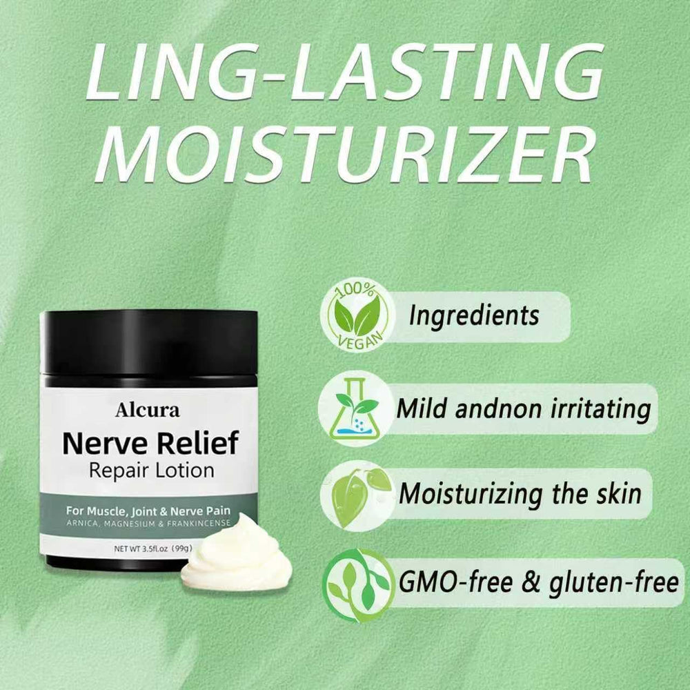 Application on legs demonstrates calming, silky sensation from Alcura Nerve Cream.