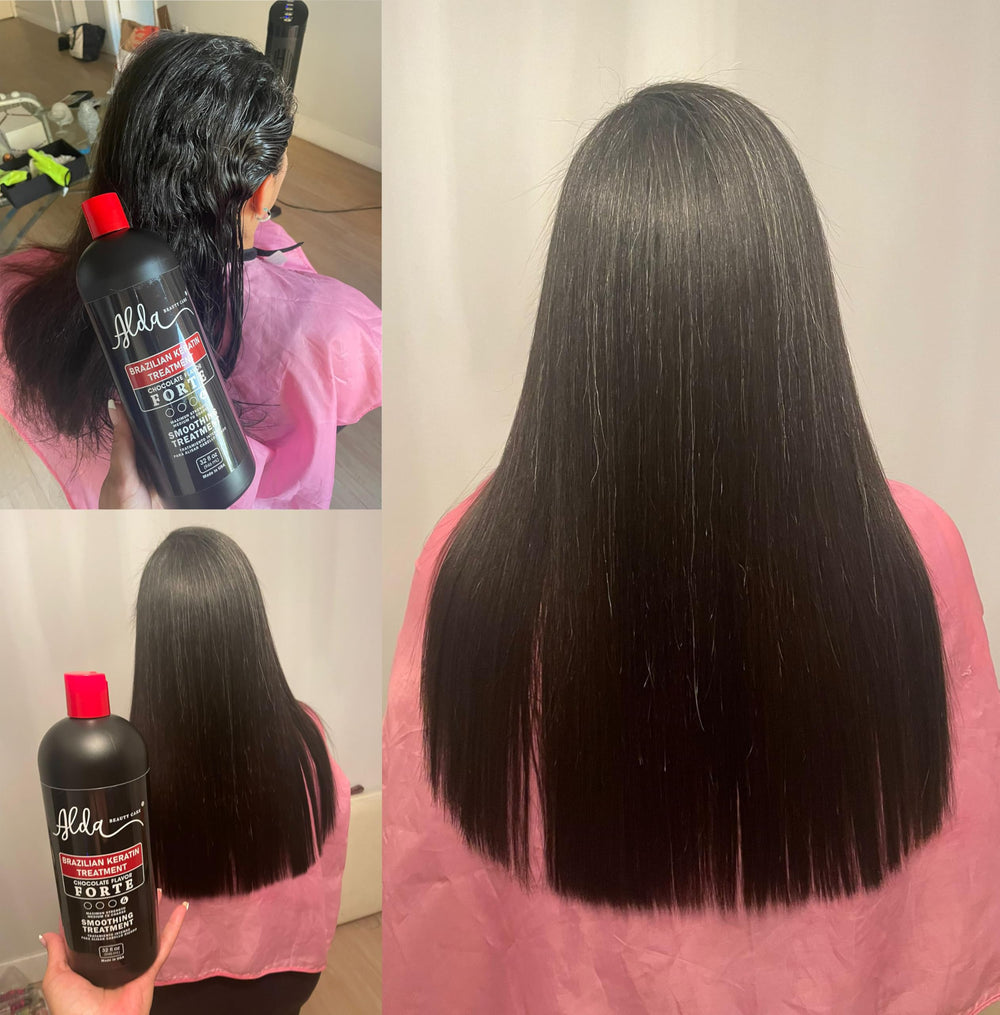 Alda Chocolate Keratin Treatment salon setup image showing professional application.