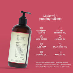 Aleavia Cranberry Prebiotic Body Lotion tub close-up highlighting smooth application