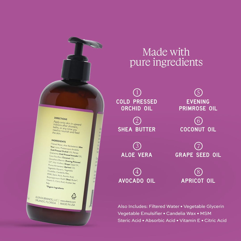Close-up of texture in Aleavia Orchid Prebiotic Body Lotion