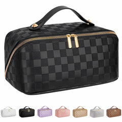 ALEXTINA large-capacity travel cosmetic bag with ample interior space for cosmetics.