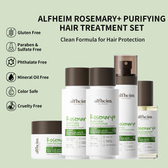 ALFHEIM Rosemary Oil close-up highlighting soothing aromatics for scalp care.