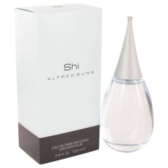 Close-up of Shi by Alfred Sung packaging showing the 3.4 oz bottle, ready for gifting