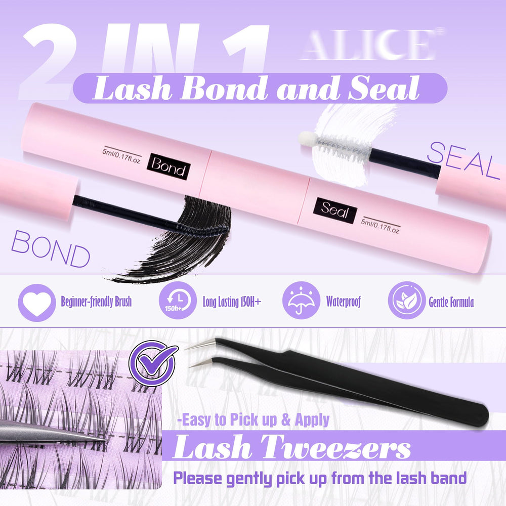 ALICE CC curl 11-13mm lash clusters for natural wispy look