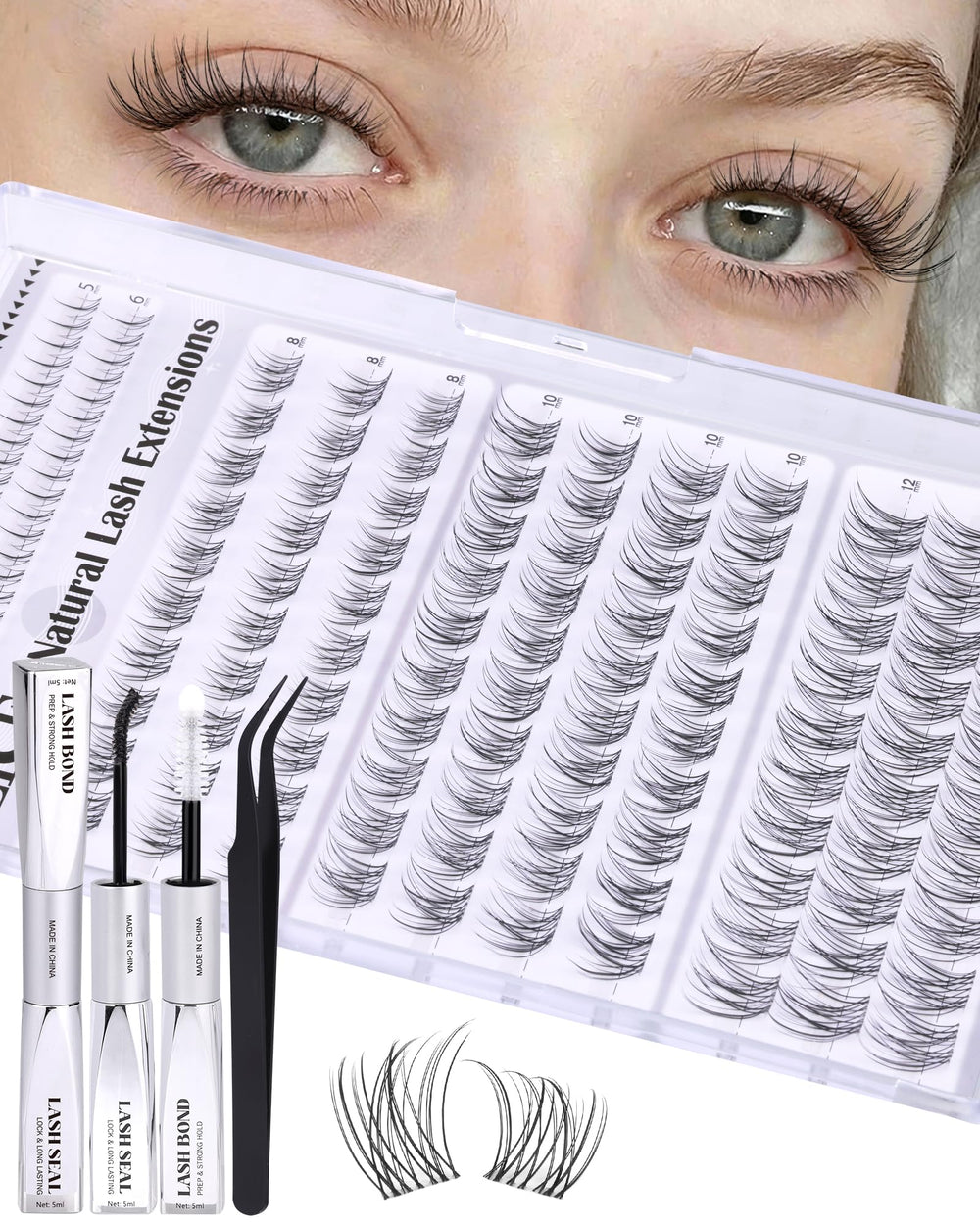 ALICE Clear Band Lashes blending with skin tone for invisible base