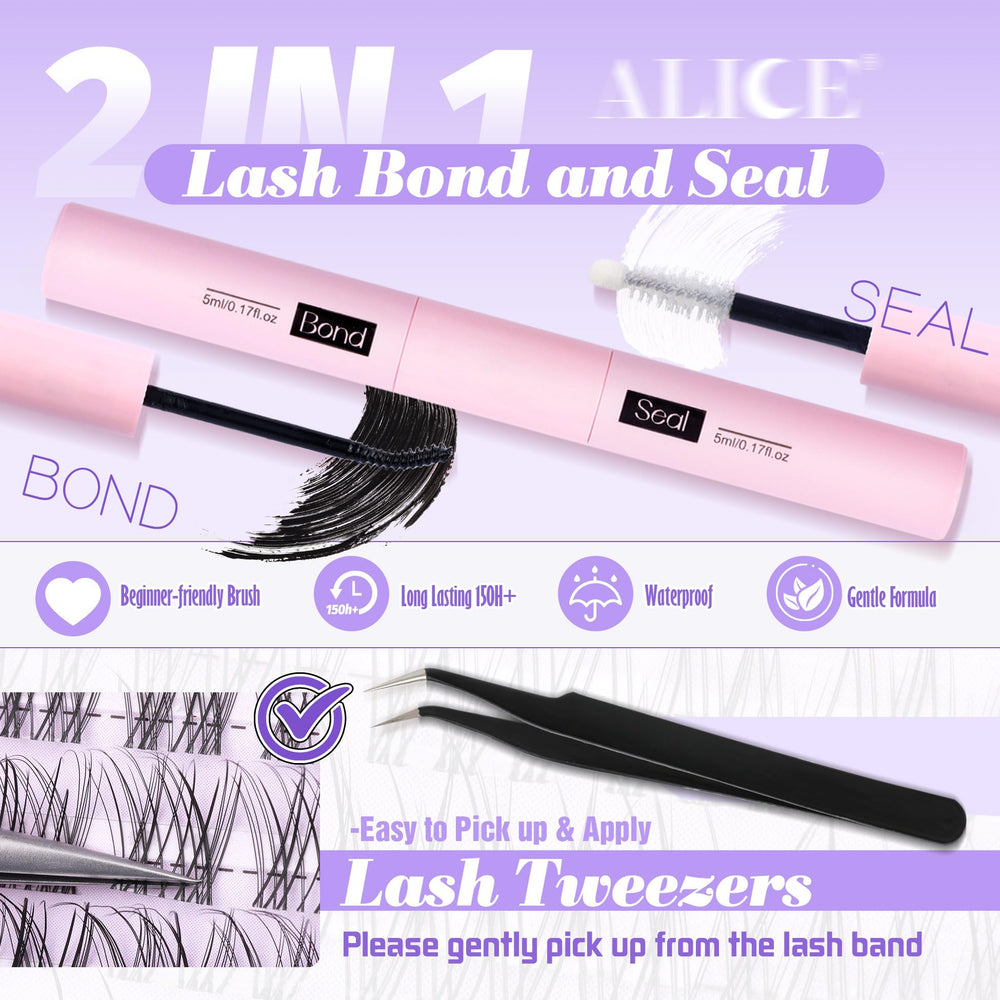 ALICE lash clusters kit lash glue bond for secure wear throughout the day