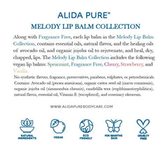 ALIDA PURE Melody cruelty-free logo confirms vegan lip care values