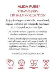 ALIDA PURE lip balm in use with a smooth, even application.