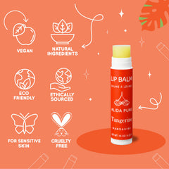 ALIDA PURE Tangerine lip balm aroma hints at refreshing citrus