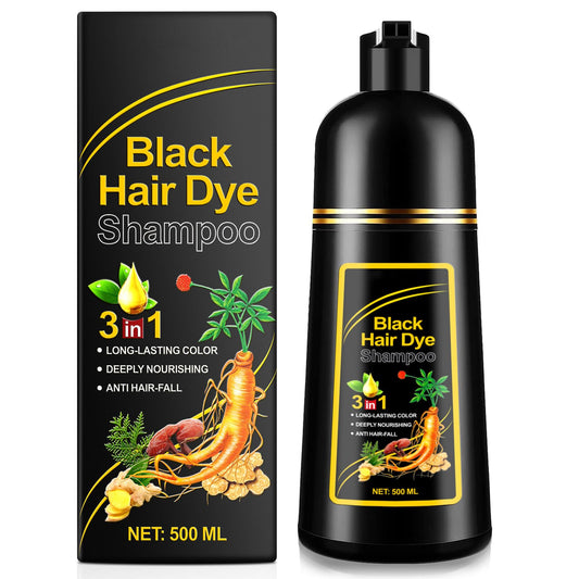 ALIVER Hair Dye Shampoo bottle front view shows 3-in-1 color, cleanse, and condition.