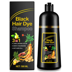 ALIVER Hair Dye Shampoo bottle front view shows 3-in-1 color, cleanse, and condition.