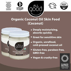 All Good Coconut Oil Skin Food jar pour for easy application