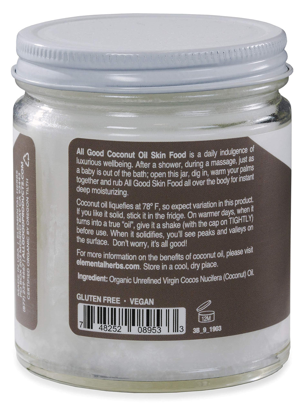 All Good Coconut Oil Skin Food label close-up