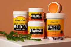 AllDay Locks Braid Gel jar highlighting natural formula