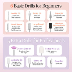 alle's nail drill three speed modes fit soft, normal, strong tasks