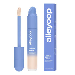 ALLEYOOP Game Face Concealer packaging highlights compact, travel-friendly design for quick touch-ups.