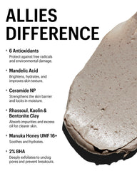 Allies of Skin jar label highlights Manuka Honey UMF 16+