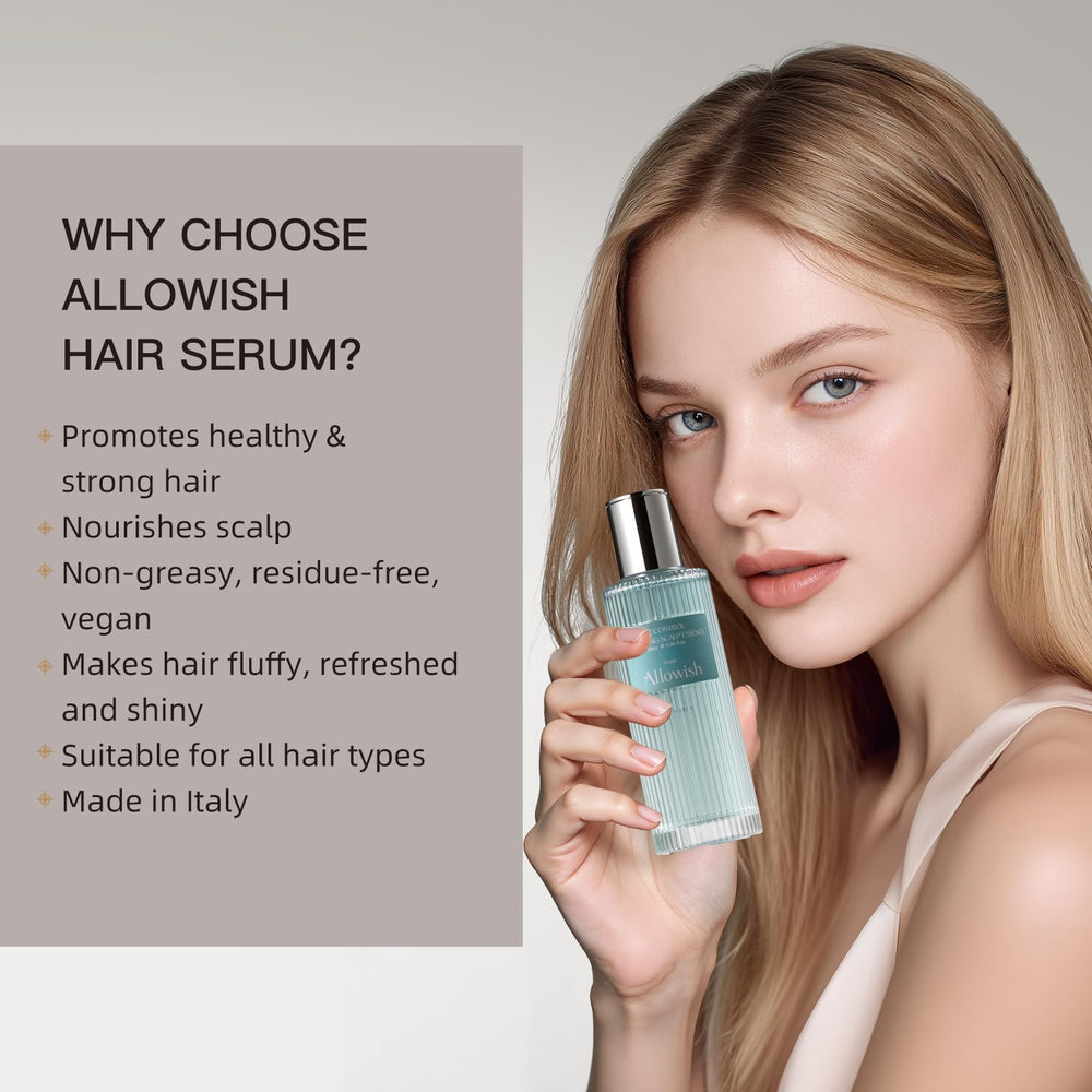 ALLOWISH Advanced Hair Serum being applied to the scalp for quick nourishment