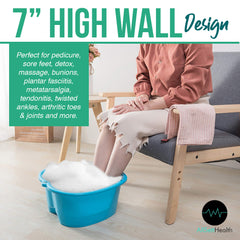Heavy-duty plastic construction of AllSett Health foot soaking tub
