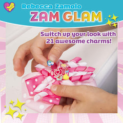 Allstar Innovations Zam Glam blue bow with secure no-slip clip for active wear.