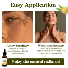 Allurials Squalane Oil on hand illustrating quick absorption